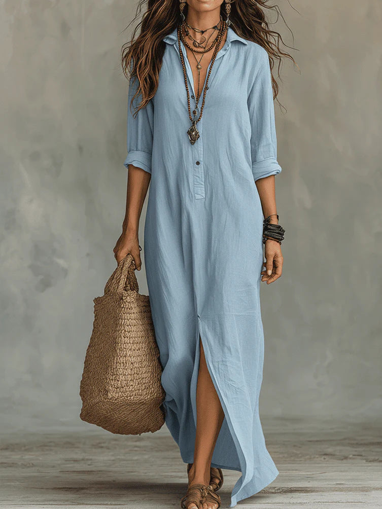 WILLOW | Effortless Maxi Dress Flattering Silhouette Versatile Daily Wear - perlanotturna