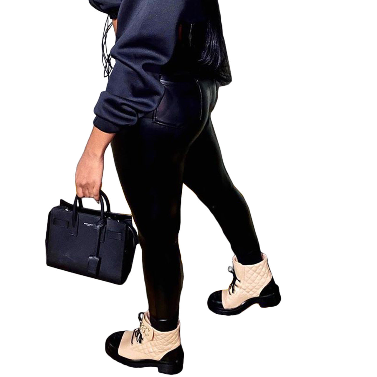 Kayluxe Faux Leather Leggings – Self-Tie, Sleek & Stylish - perlanotturna