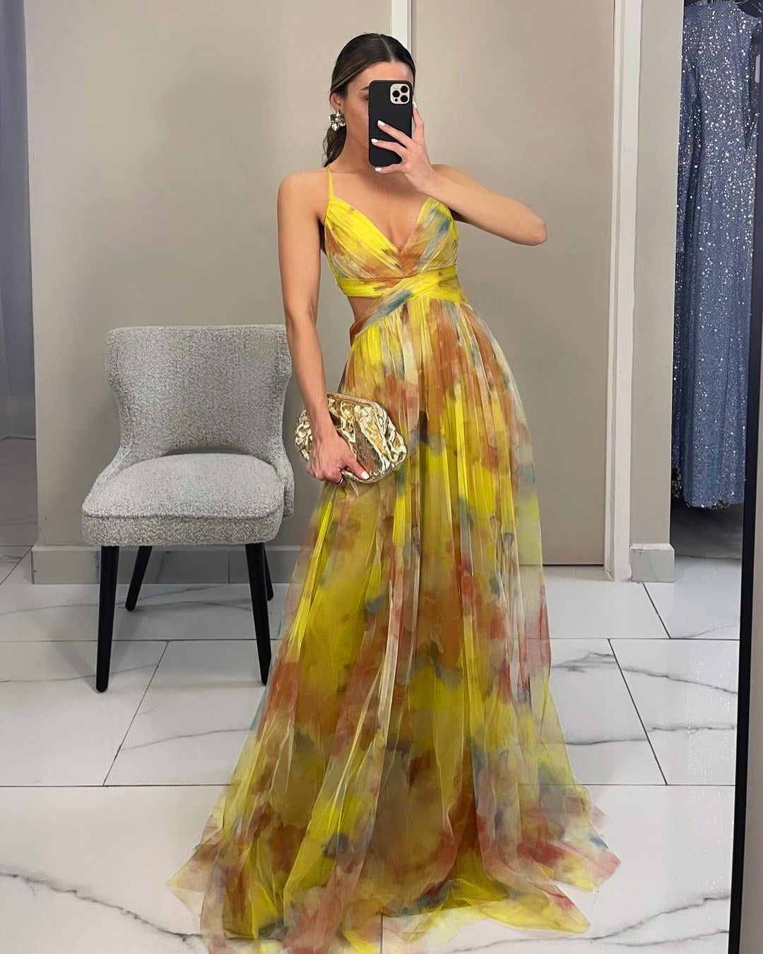 GISELLE | Chiffon Maxi Dress - perlanotturna