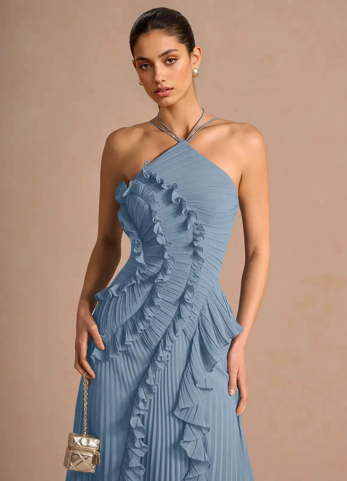 LIYANA | Spiral Ruffle Dress - perlanotturna