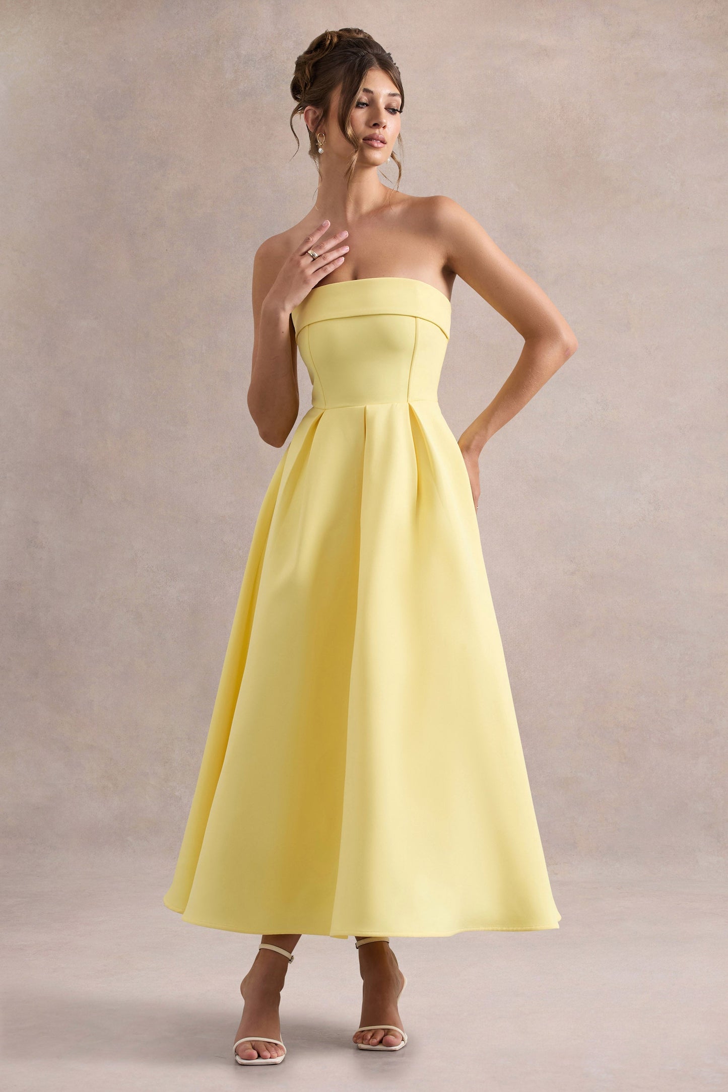 ANNE | Stylish Midi Dress with Off-Shoulder Neckline - perlanotturna