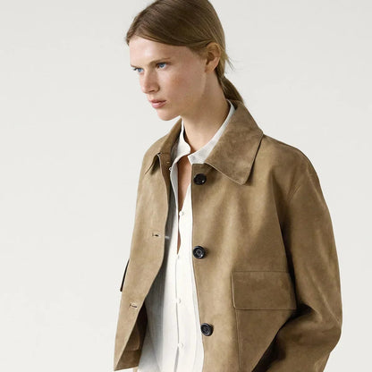 Lyssa – Cropped Suede Jacket for Women | Trendy Women’s Fashion Clothing Online - perlanotturna