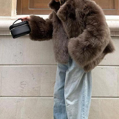 Lyssa – Cropped Faux Fur Jacket for Women | Cozy, Chic & Winter-Ready Style - perlanotturna
