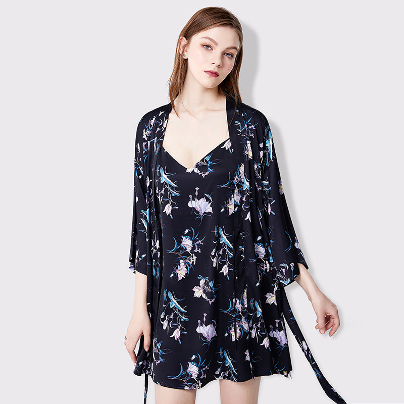 Avenya – Satin Floral Camisole Loungewear