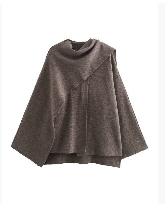 Maeli – Cozy-Chic Winter Coat with Built-In Scarf for Women - perlanotturna