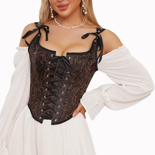Lyrisa – Vintage Lace-Up Corset Top