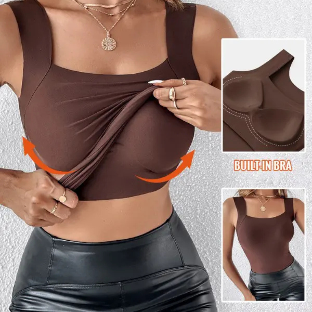 ShapeEase™ U-Neck Tank – Built-In Bra