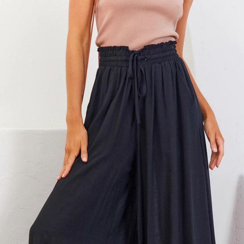 Solara – High Waist Palazzo Pants with Tie & Pockets for Women | Women’s Fashion Clothing Online - perlanotturna