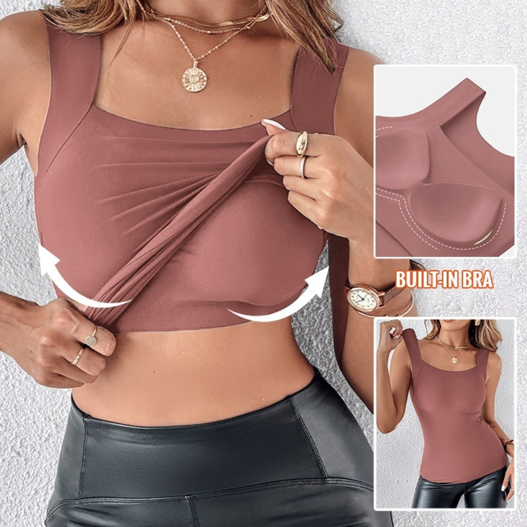 ShapeEase™ U-Neck Tank – Built-In Bra