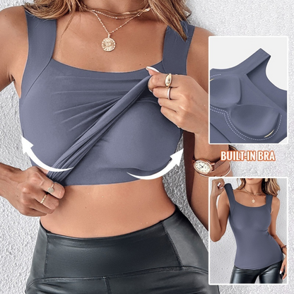 ShapeEase™ U-Neck Tank – Built-In Bra