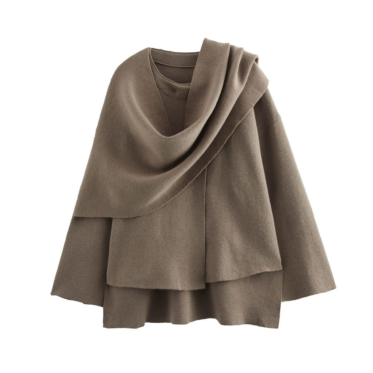 Maeli – Cozy-Chic Winter Coat with Built-In Scarf for Women - perlanotturna