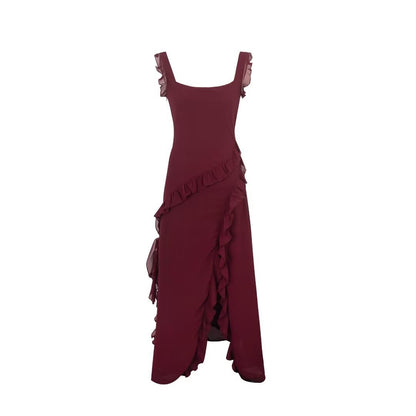 Sorella – Cherry Ruffle Maxi Dress for Women | Trendy & Flowy - perlanotturna