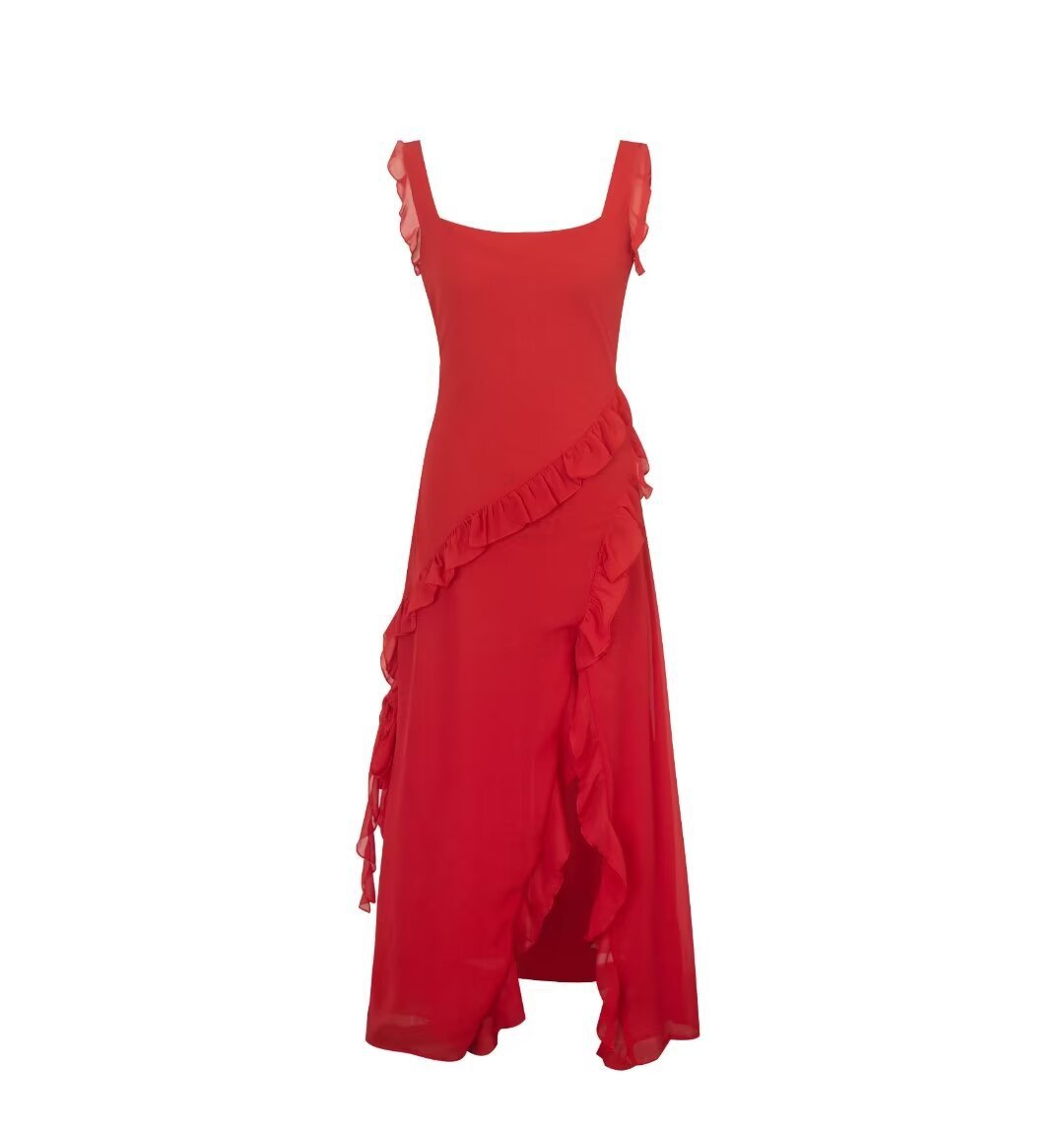 Sorella – Cherry Ruffle Maxi Dress for Women | Trendy & Flowy - perlanotturna