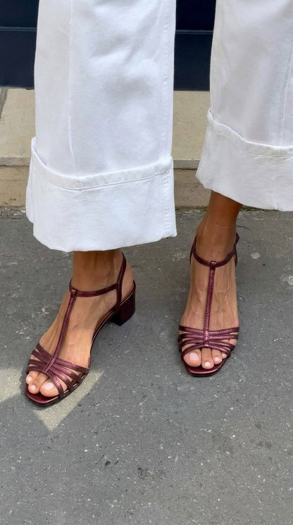 Metallic Buckled Sandals
