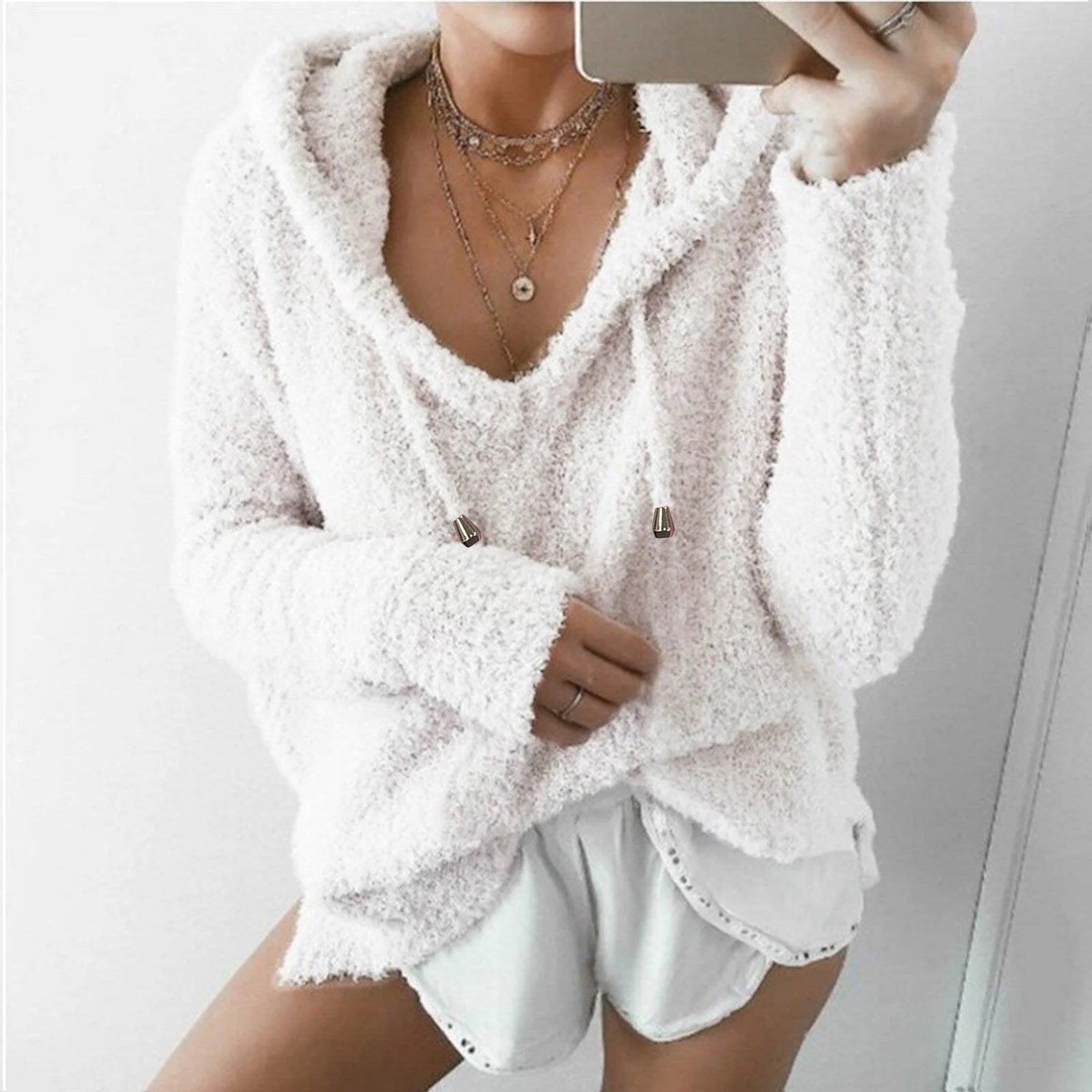 Zephira™ - Plush Teddy Hoodie for Women - perlanotturna