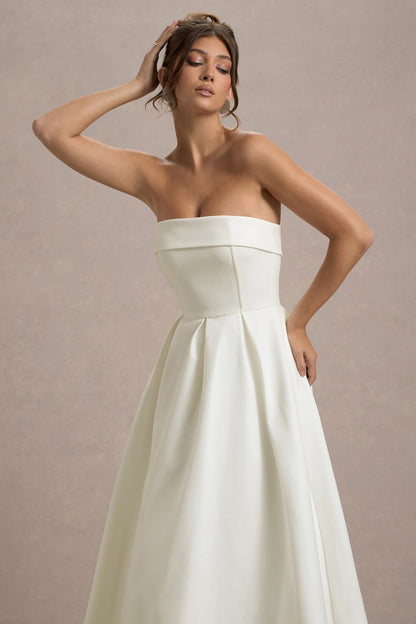 ANNE | Stylish Midi Dress with Off-Shoulder Neckline