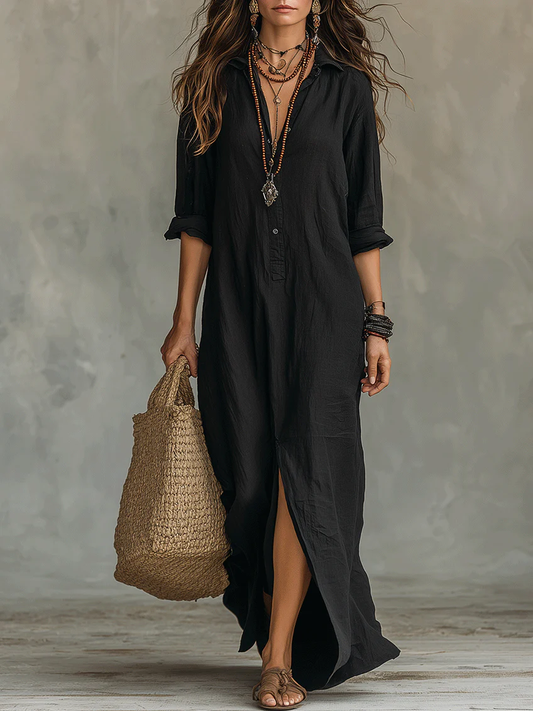 WILLOW | Effortless Maxi Dress Flattering Silhouette Versatile Daily Wear - perlanotturna