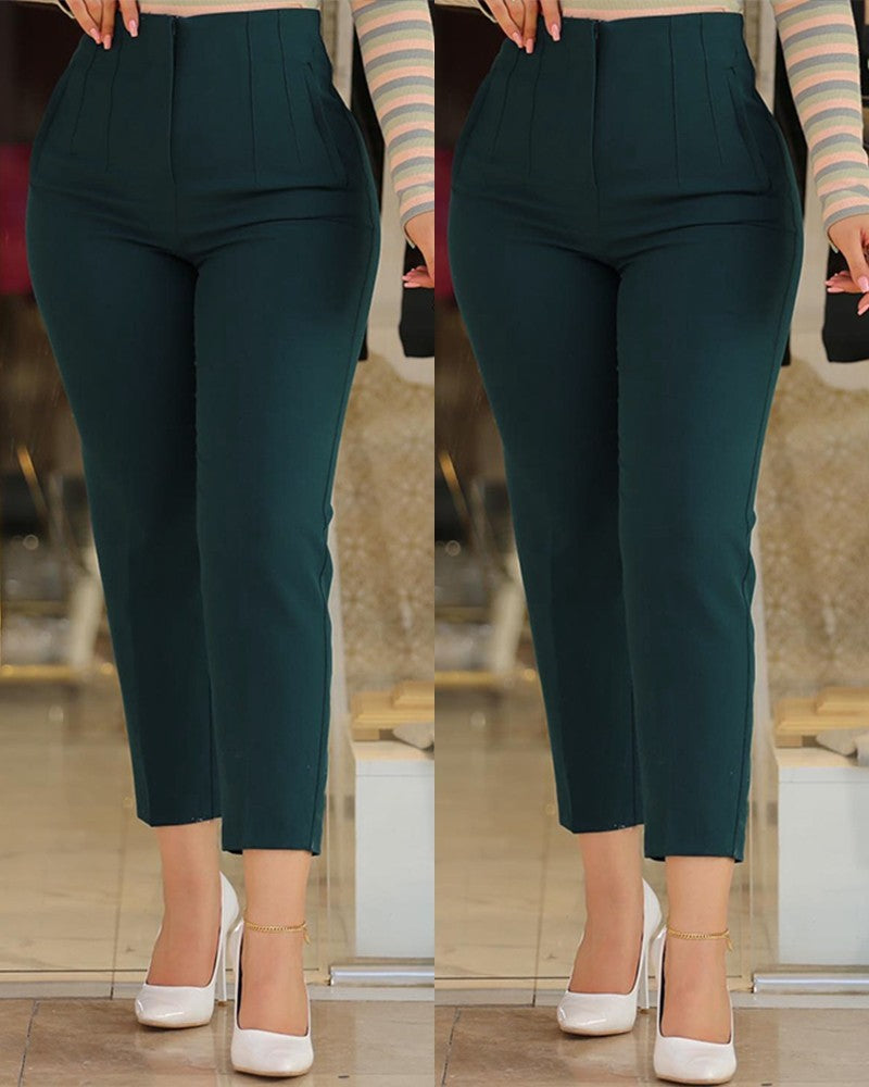 Elara High Waist Trousers – Slim Fit for Modern Women - perlanotturna