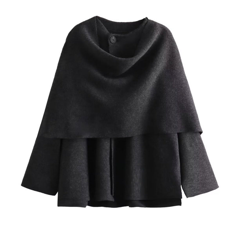 Maeli – Cozy-Chic Winter Coat with Built-In Scarf for Women - perlanotturna
