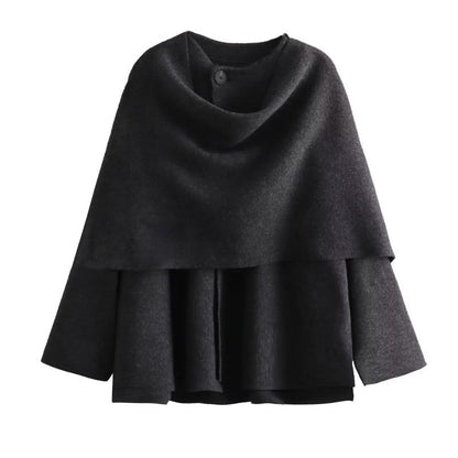 Maeli – Cozy-Chic Winter Coat with Built-In Scarf for Women - perlanotturna