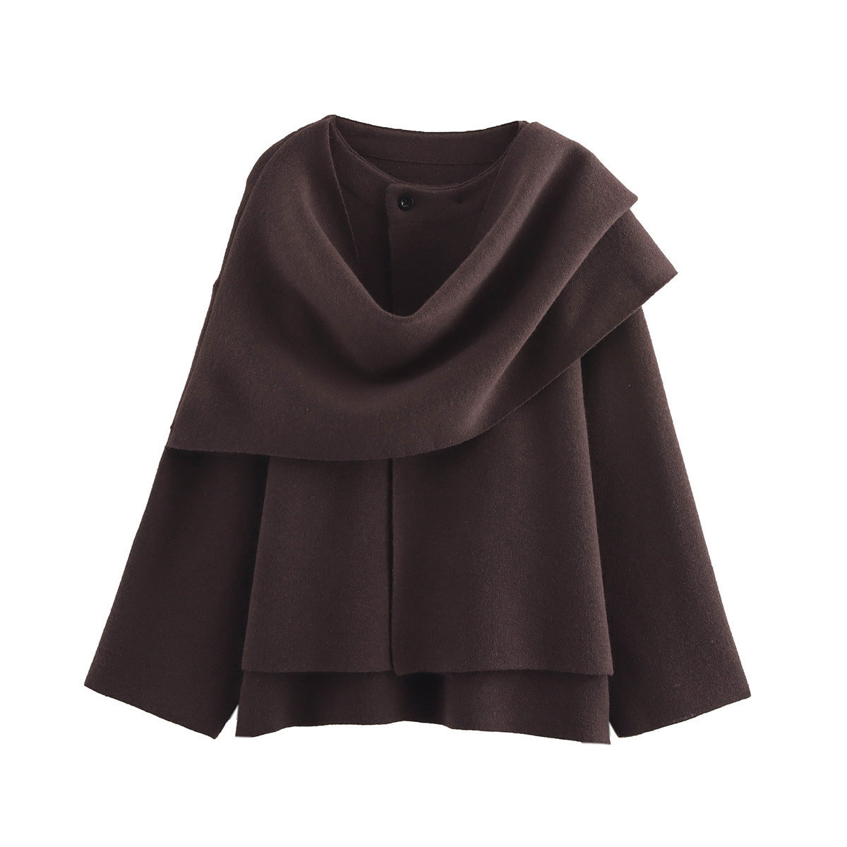 Maeli – Cozy-Chic Winter Coat with Built-In Scarf for Women - perlanotturna