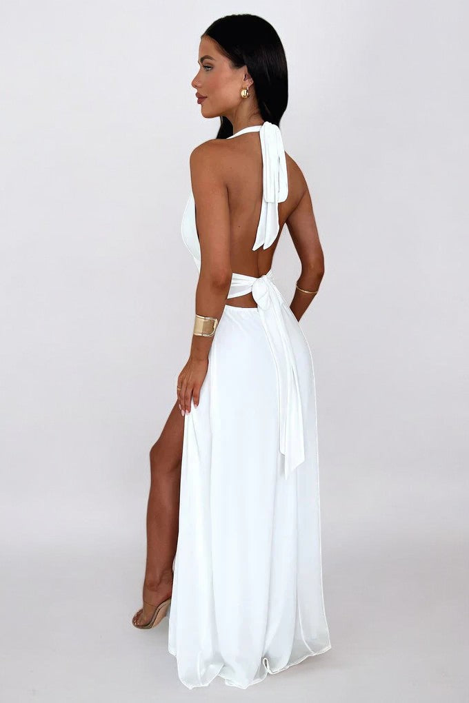 LILLI | Stylish Halter Maxi Dress with High Slit