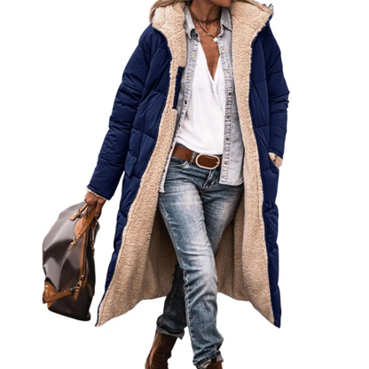 Wendbare, wattierte Slim-Fit-Mantel mit Kapuze - perlanotturna