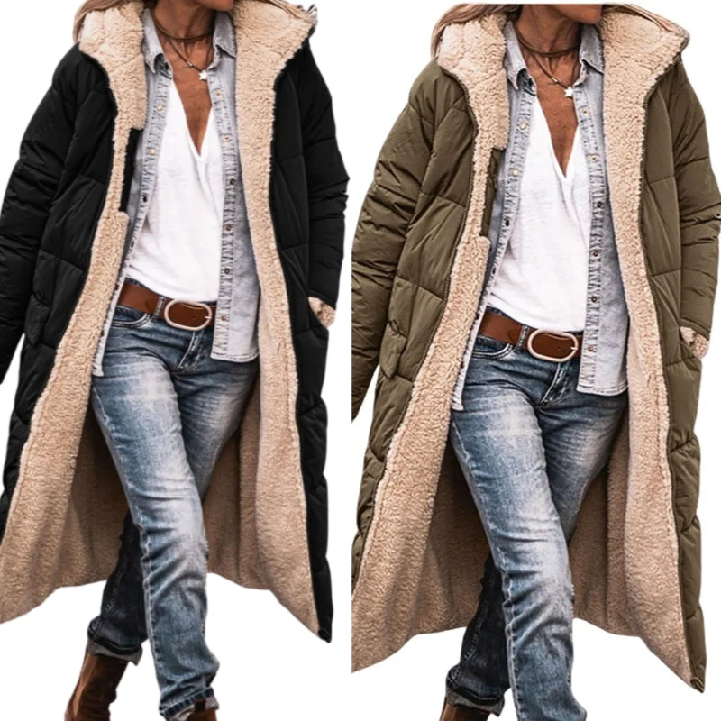 Wendbare, wattierte Slim-Fit-Mantel mit Kapuze - perlanotturna