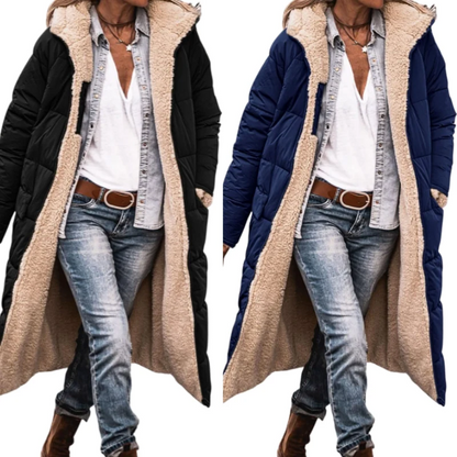 Wendbare, wattierte Slim-Fit-Mantel mit Kapuze - perlanotturna
