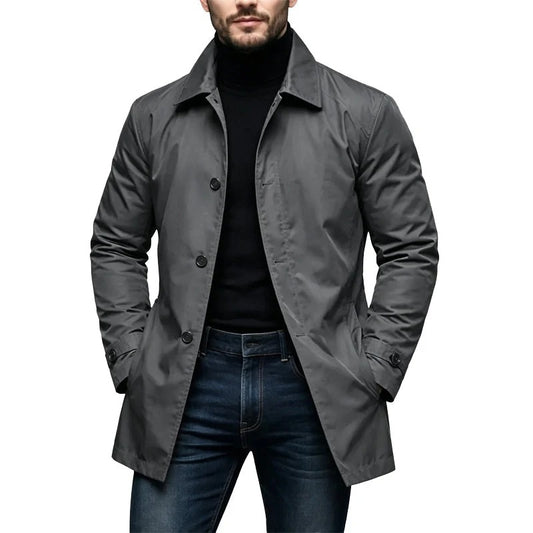Waterdichte, halflange trenchcoat voor heren - perlanotturna