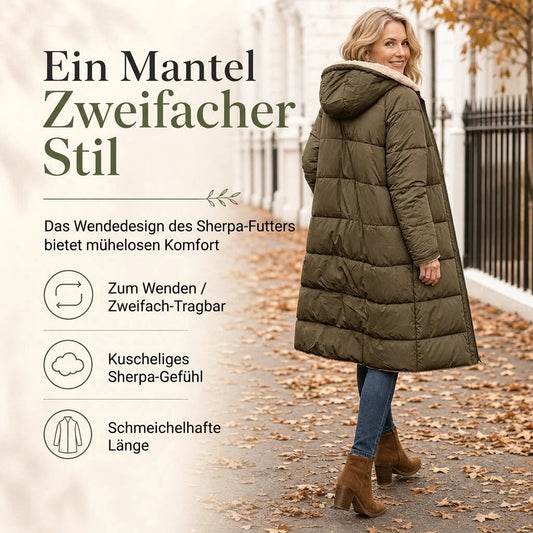 Wendbare, wattierte Slim-Fit-Mantel mit Kapuze - perlanotturna