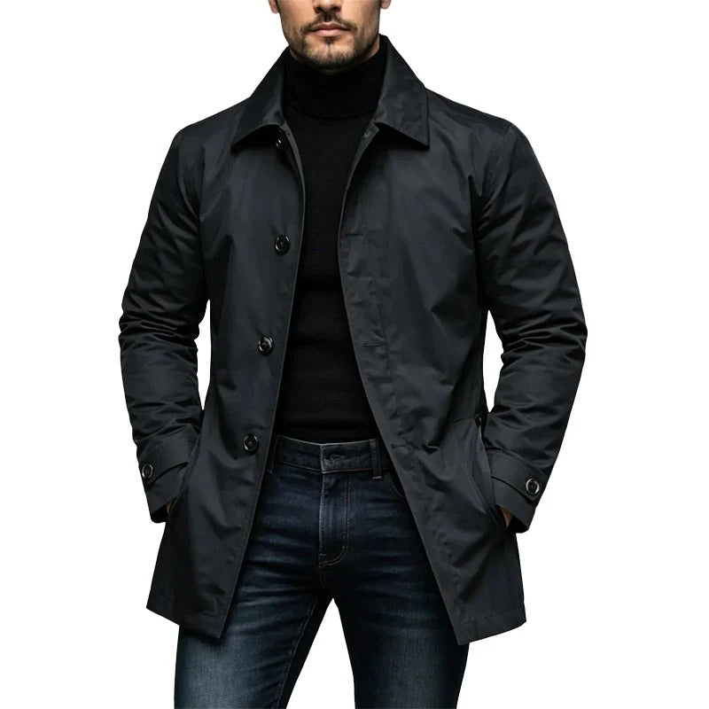 Waterdichte, halflange trenchcoat voor heren - perlanotturna
