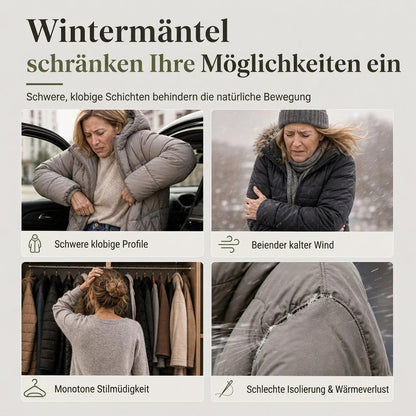 Wendbare, wattierte Slim-Fit-Mantel mit Kapuze - perlanotturna