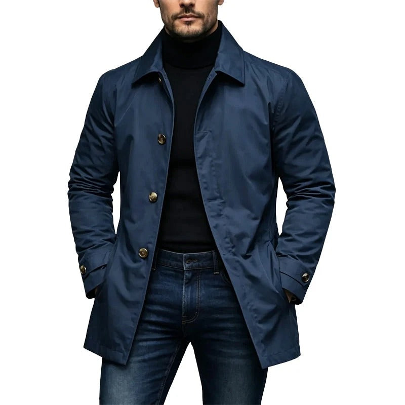 Waterdichte, halflange trenchcoat voor heren - perlanotturna