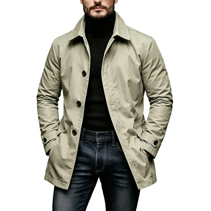 Waterdichte, halflange trenchcoat voor heren - perlanotturna