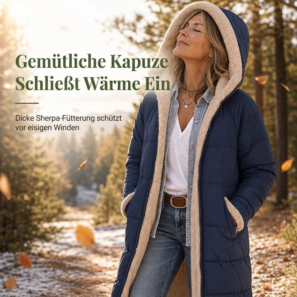 Wendbare, wattierte Slim-Fit-Mantel mit Kapuze - perlanotturna
