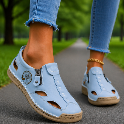Evelyn™ — Hand-Stitched Slip-On Summer Loafers | No-Bend Zipper, Breathable & Cool All-Day Comfort