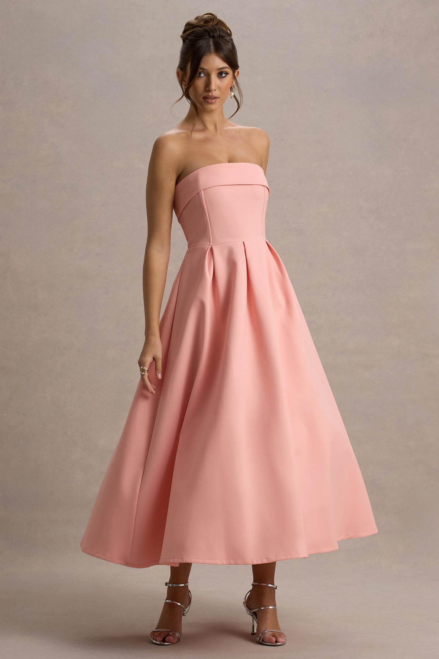ANNE | Stylish Midi Dress with Off-Shoulder Neckline