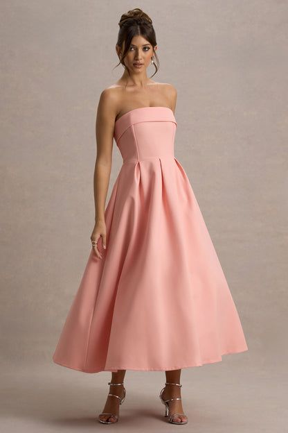 ANNE | Stylish Midi Dress with Off-Shoulder Neckline