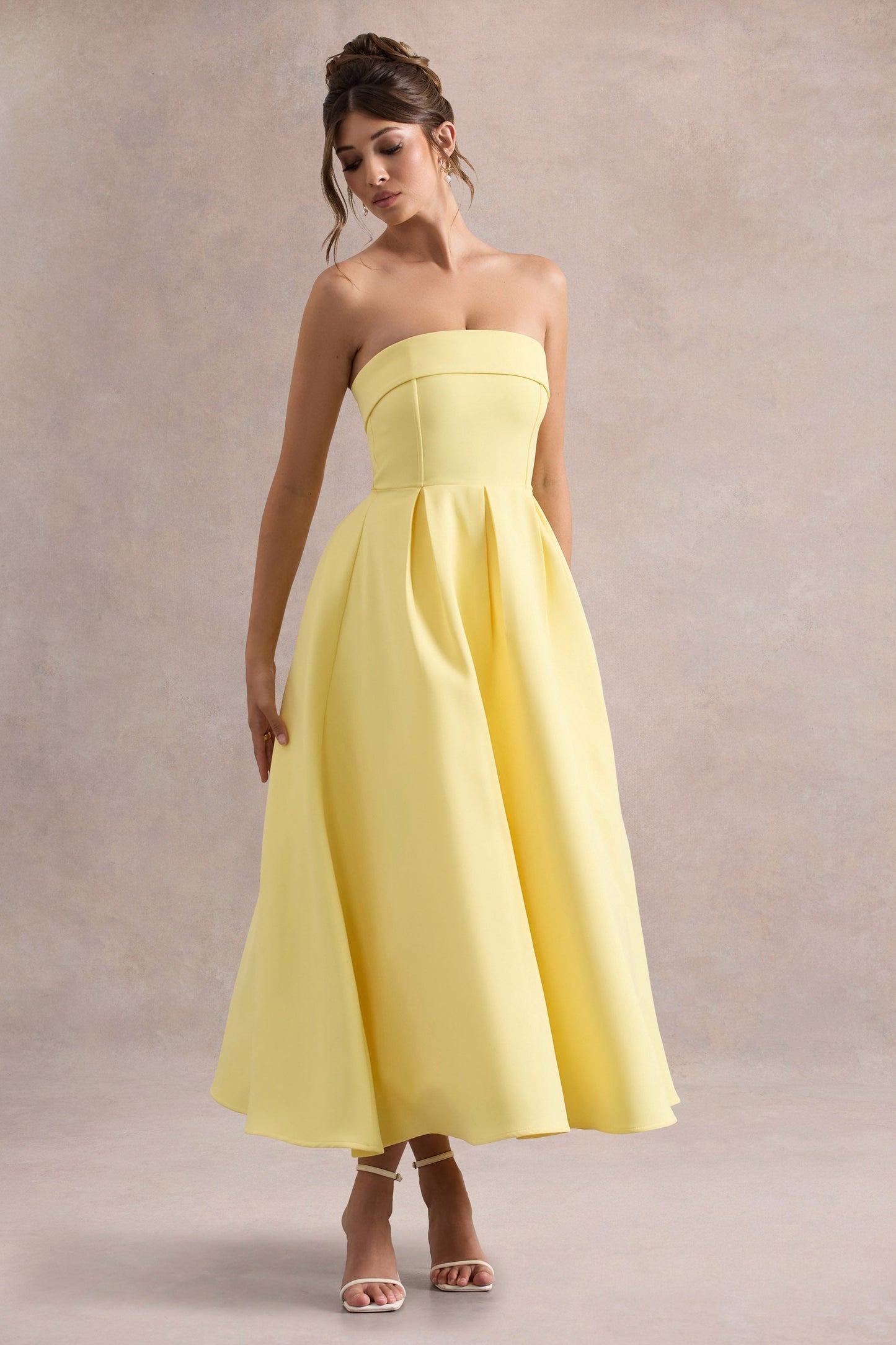 ANNE | Stylish Midi Dress with Off-Shoulder Neckline